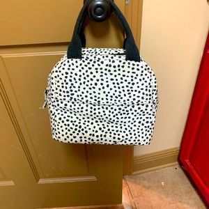 STEEL MEEL and co. Black polka dot lunch bag (kinda looks leopard print)